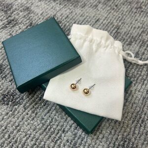 Polished Gold Ball Stud Post Earrings Classic Jewelry Gift Set ✨